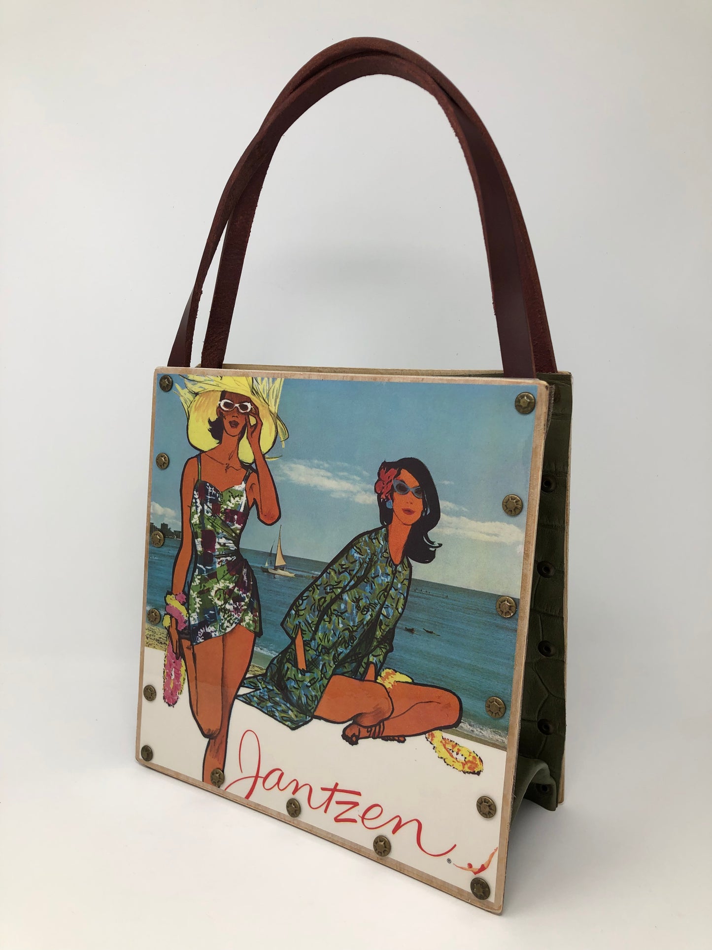 Vintage Graphics Handbag - Beach Vibes Hawaii and Jantzen Ad from Vogue 1959