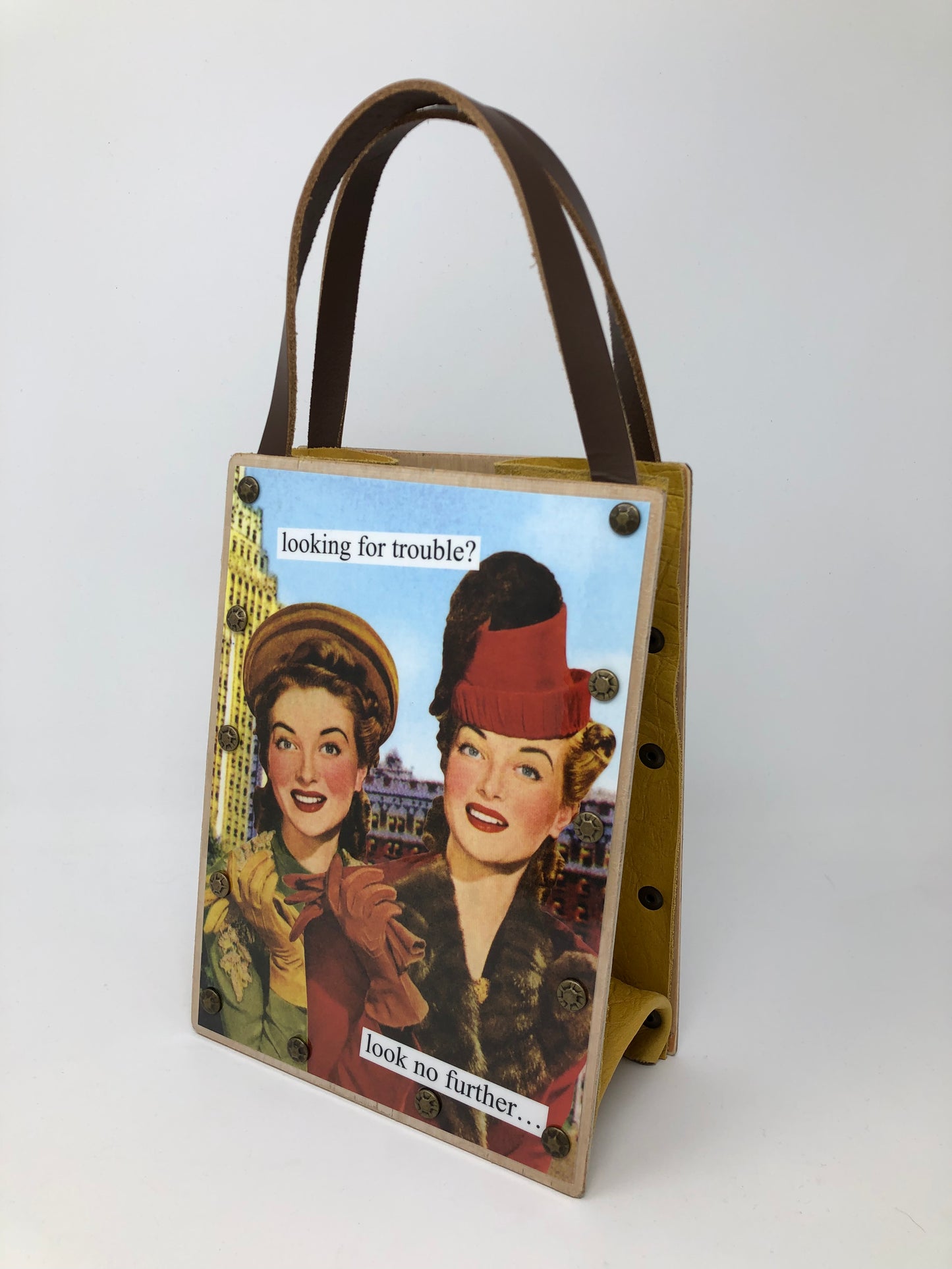 Vintage Modern Woman Handbag-Looking for Trouble?