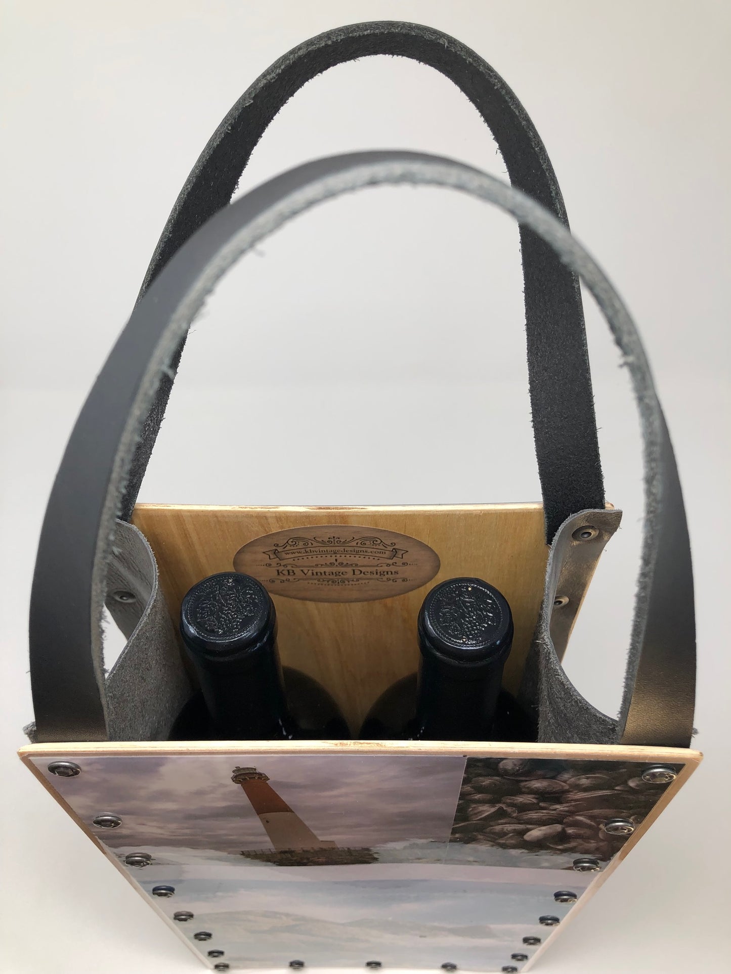 KB Vintage Wine Tote - Beach Vibes Ocean Waves