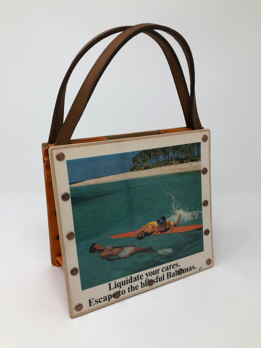 Vintage Graphics Handbag - Beach Vibes Bahamas Ad from Sunset 1967