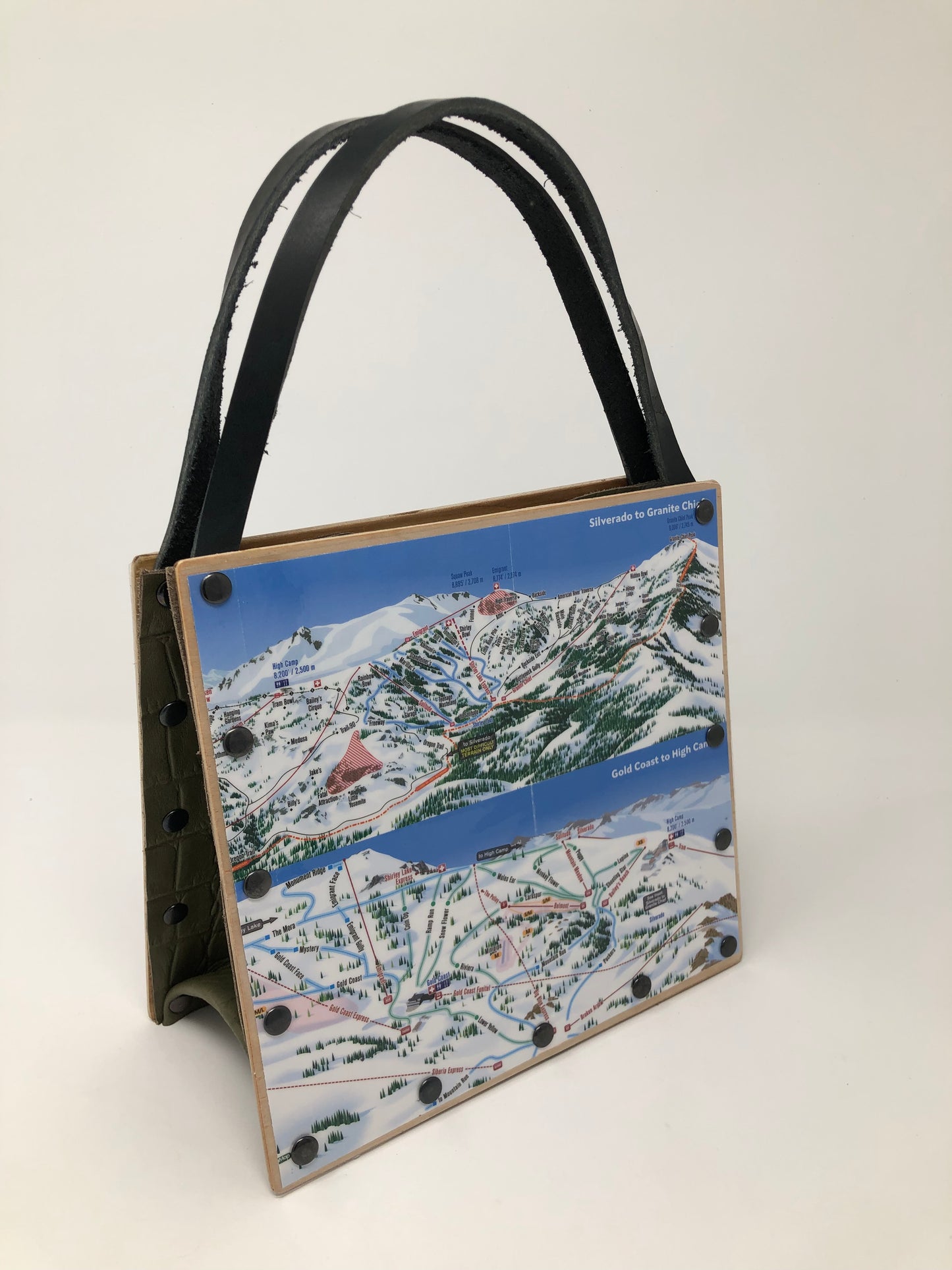 Let it Snow!!! Vintage Graphic Squaw Valley Ski Resort Trail Map Graphics Handbag