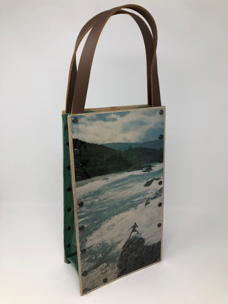 KB Vintage Wine Tote - Beach Vibes Net Fishing in Hawaii 1960