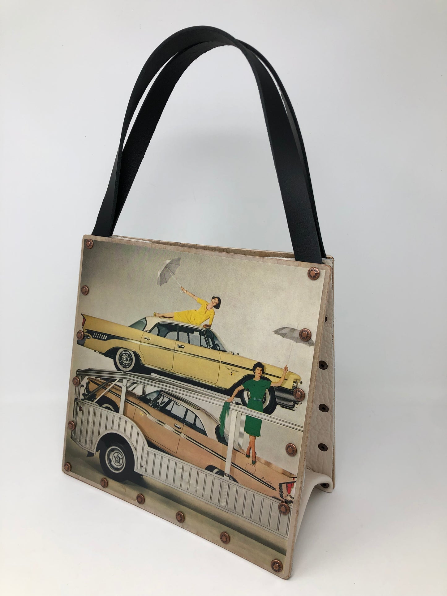 Vintage Graphics Handbag - Vogue February 1959 Chrysler Cars