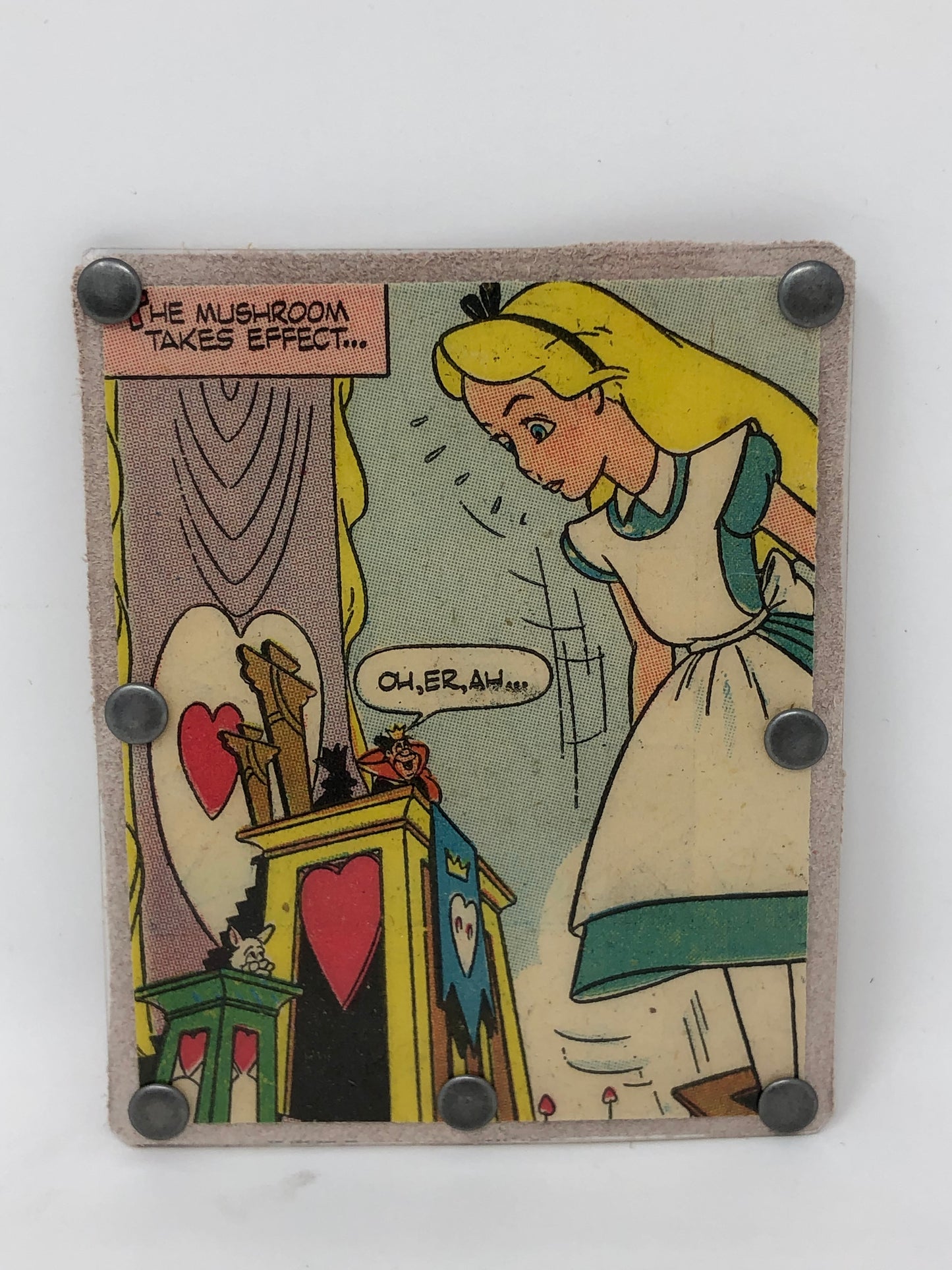 Vintage Comic Book Card Wallet -  Disney themed Alice in Wonderland Mushroom