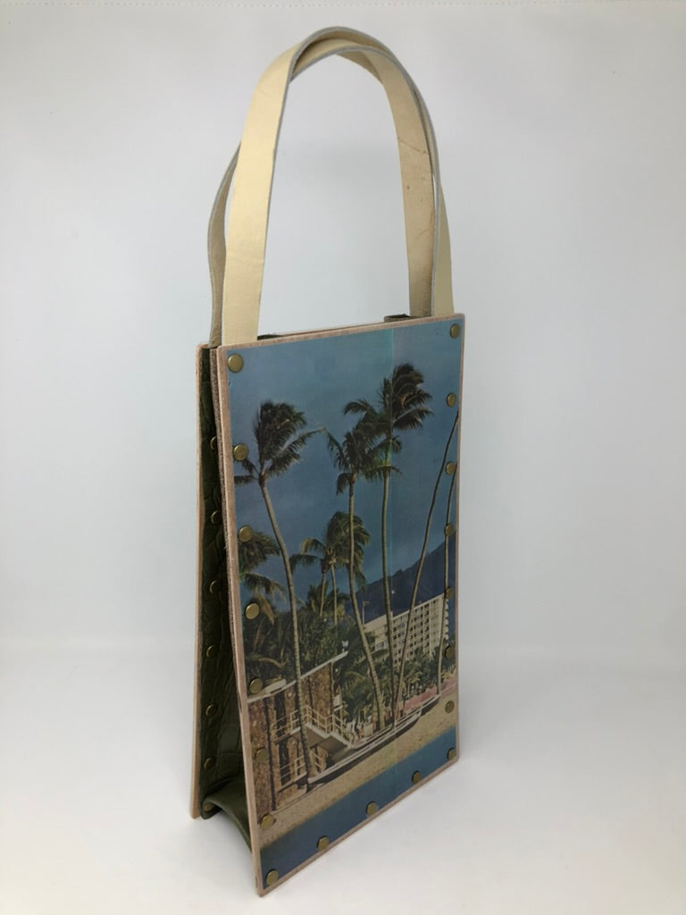 KB Vintage Wine Tote - Beach Vibes Waikiki 1960