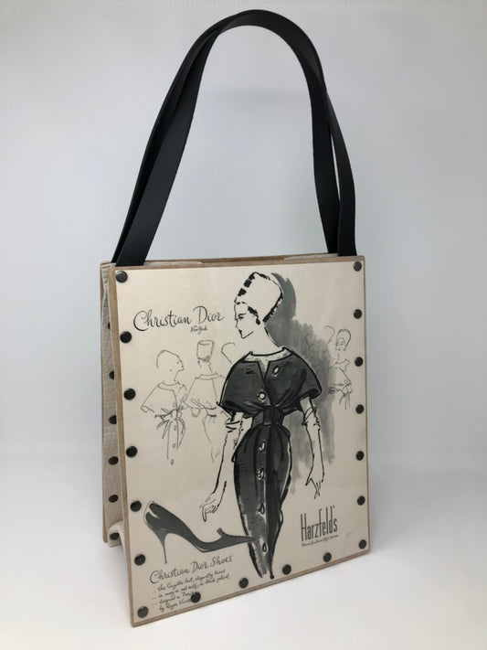 Vintage Graphics Tote Bag - Vogue February 1959 Dior