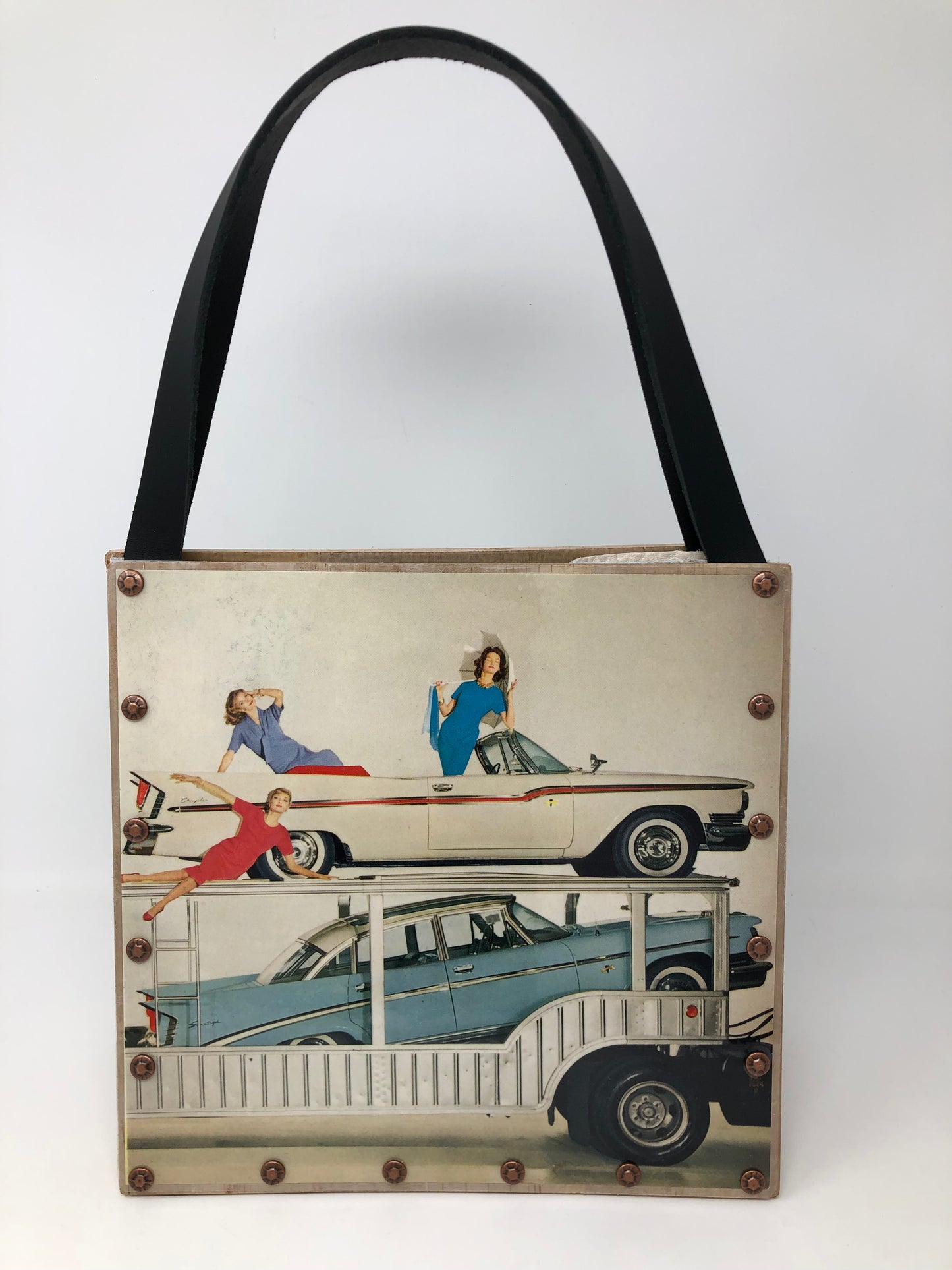 Vintage Graphics Handbag - Vogue February 1959 Chrysler Cars