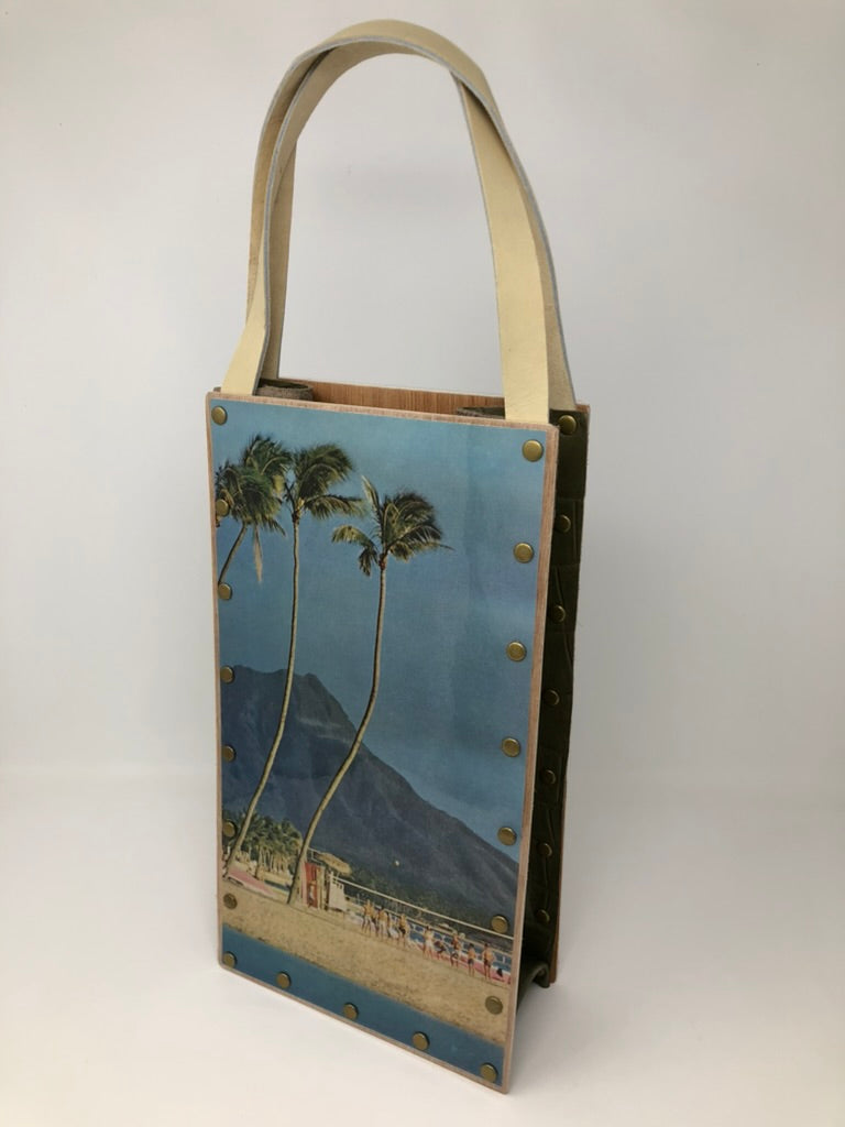 KB Vintage Wine Tote - Beach Vibes Waikiki 1960
