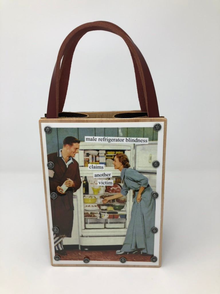 Vintage Modern Woman Handbag-Male Refrigerator Blindness