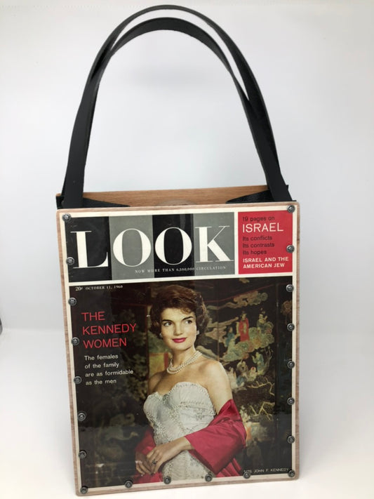 Vintage Graphics Tote Bag - Iconic Women Jackie Kennedy Look Magazine