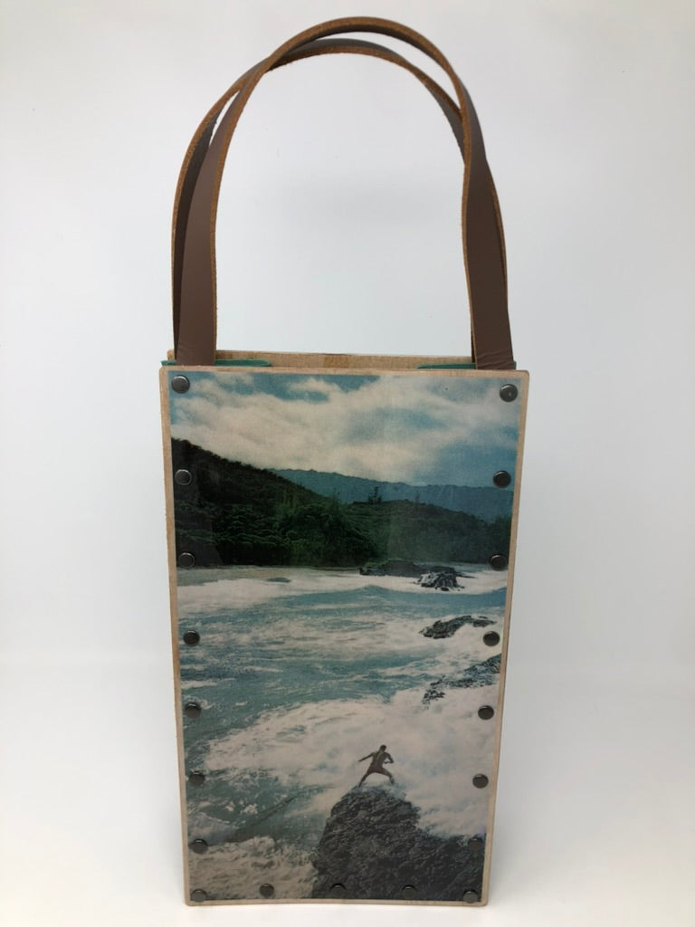 KB Vintage Wine Tote - Beach Vibes Net Fishing in Hawaii 1960