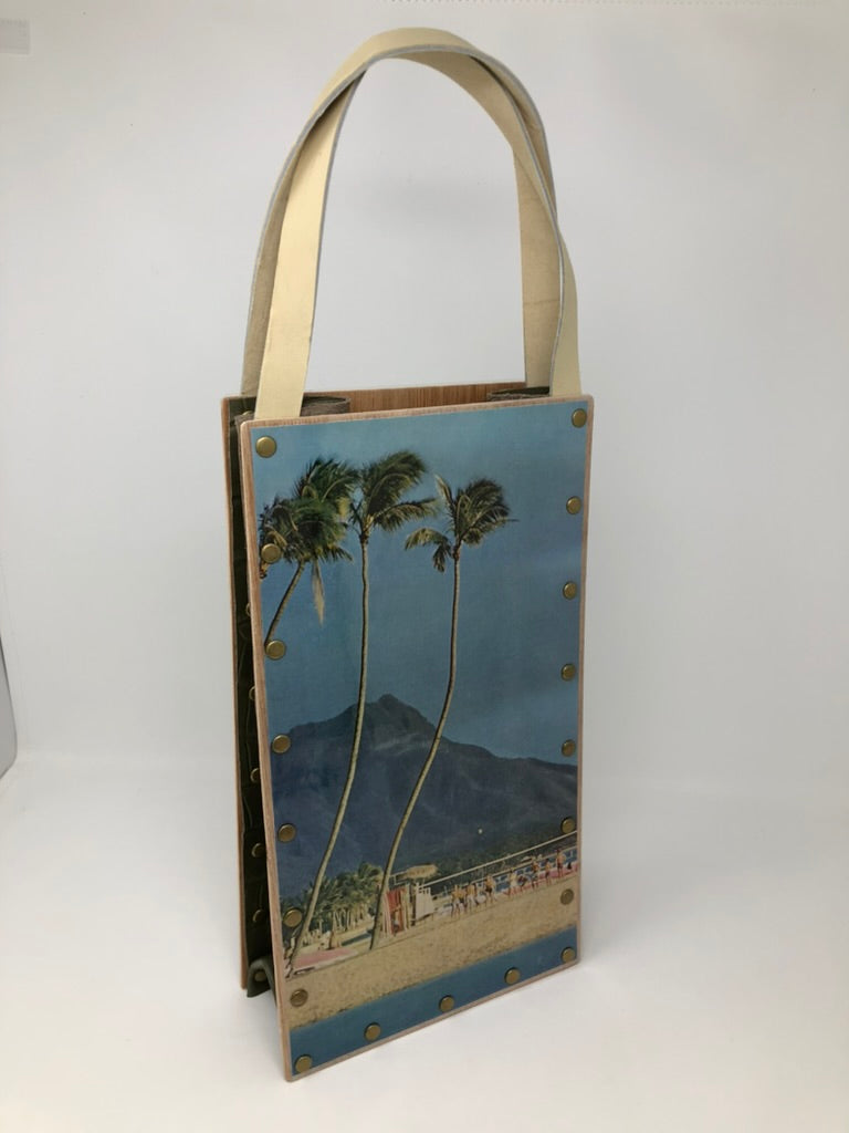 KB Vintage Wine Tote - Beach Vibes Waikiki 1960
