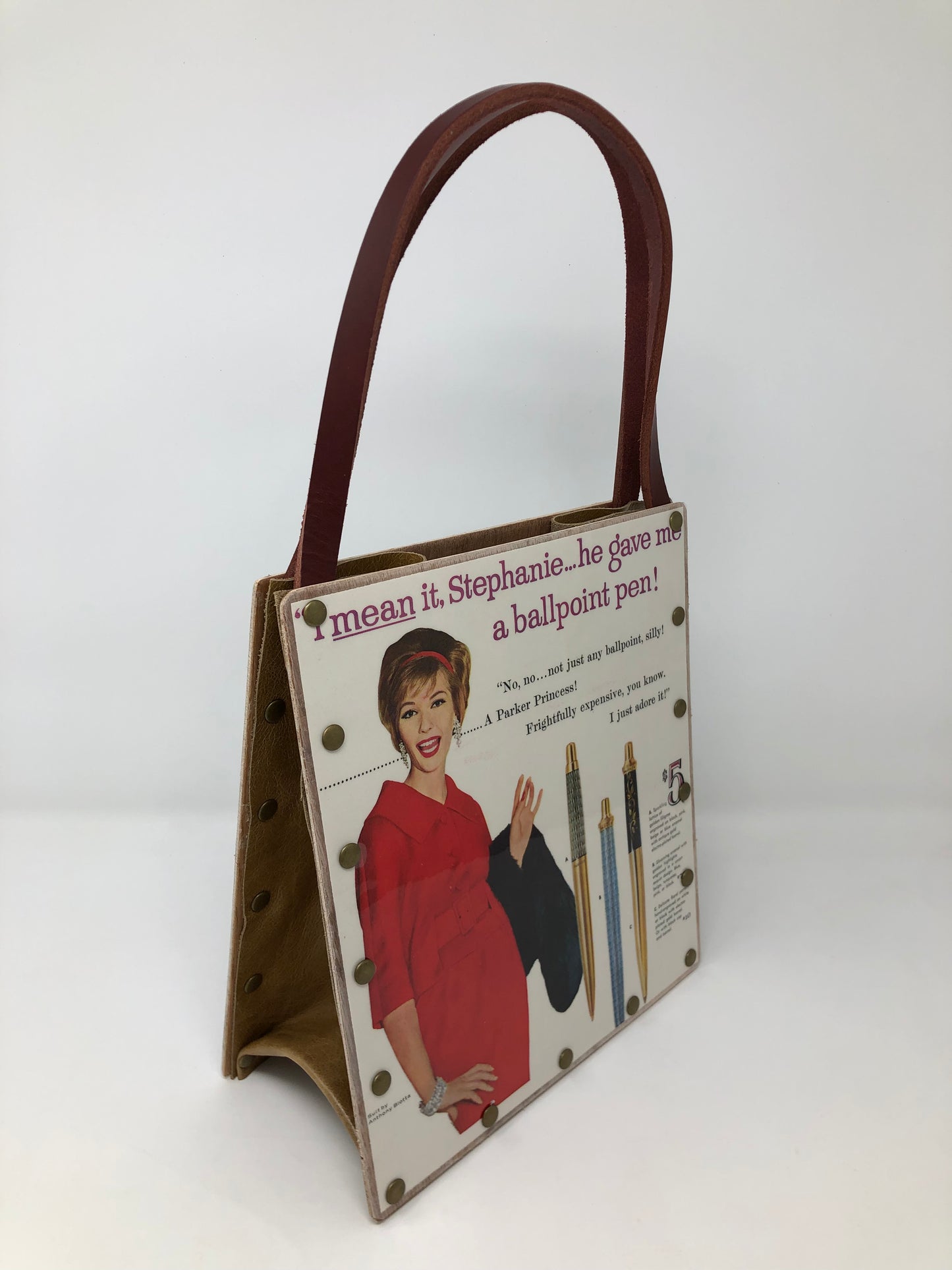 Vintage Graphics Handbag - Lady Sheaffer and Vintage Pen Ad from Vogue 1959