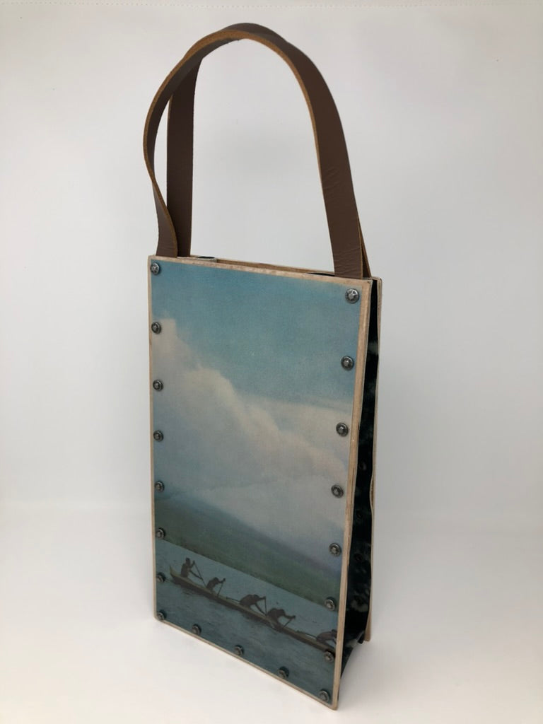 KB Vintage Wine Tote - Beach Vibes Hawaiian Outrigger 1960