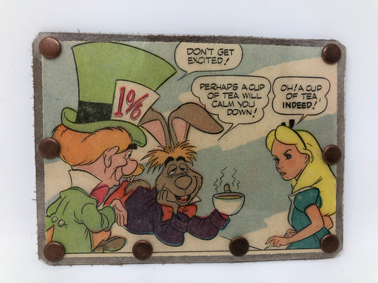 Vintage Comic Book Card Wallet -  Disney themed Alice in Wonderland Tea