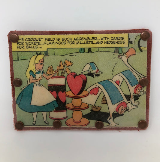 Vintage Comic Book Card Wallet -  Disney themed Alice in Wonderland Croquet