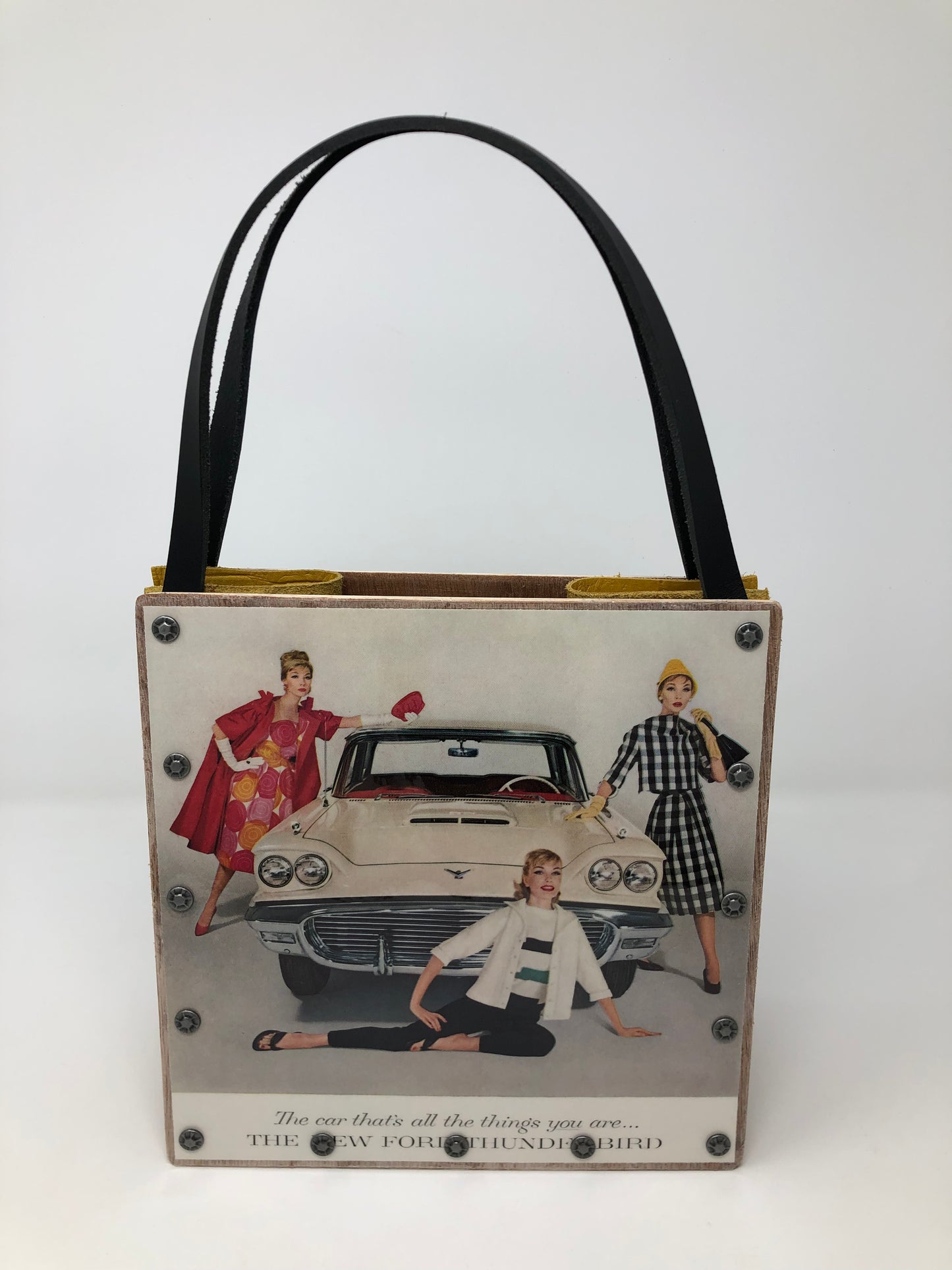 Vintage Graphics Handbag - Ford Thunderbird and Tiffany & Co. Ads from Vogue 1959