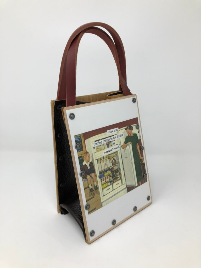 Vintage Modern Woman Handbag-Male Refrigerator Blindness