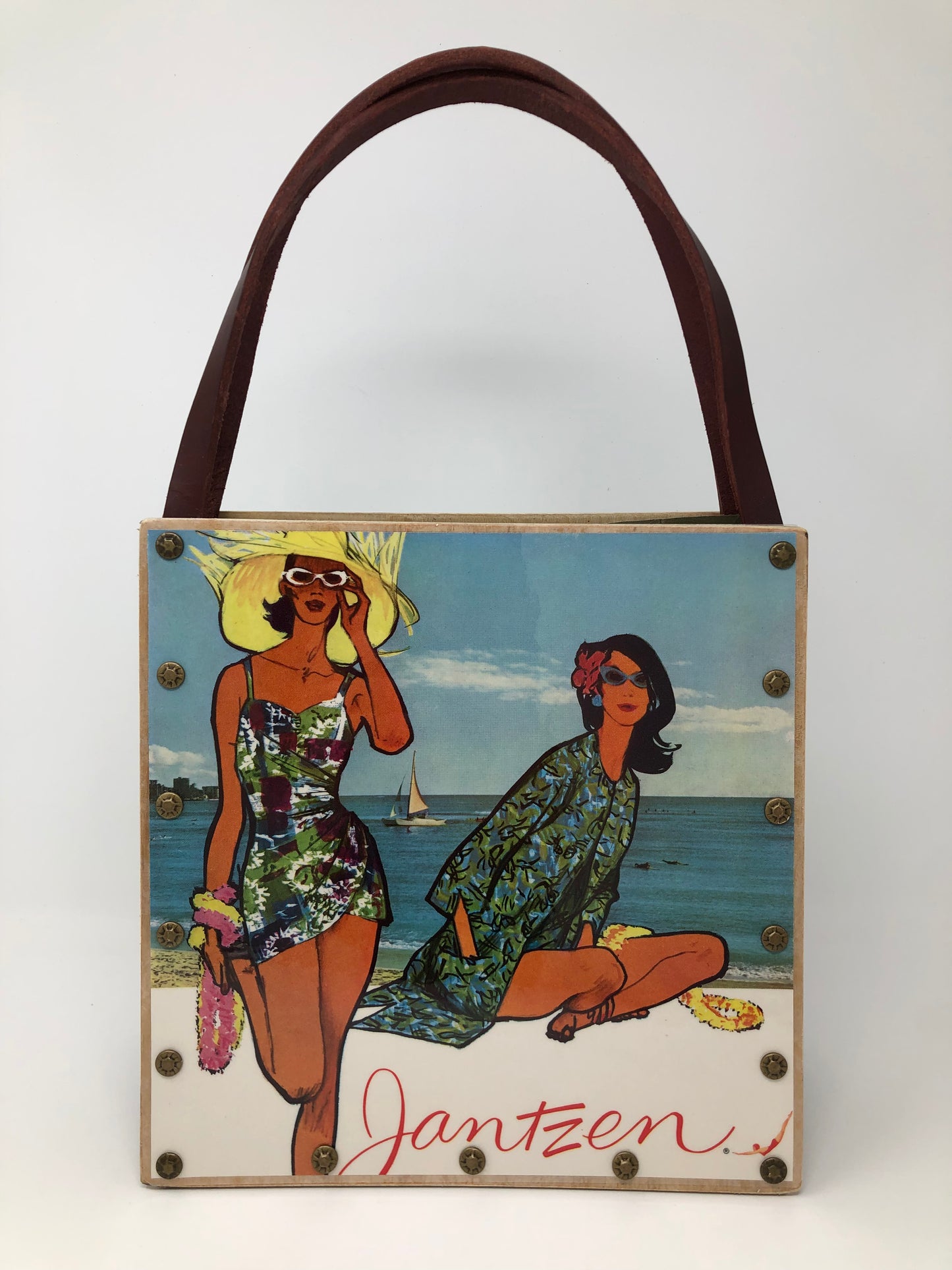Vintage Graphics Handbag - Beach Vibes Hawaii and Jantzen Ad from Vogue 1959