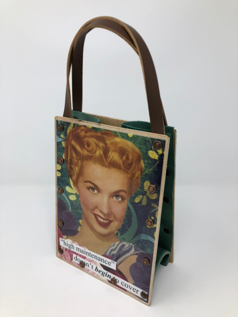 Vintage Modern Woman Handbag-High Maintenance/Wrinkles