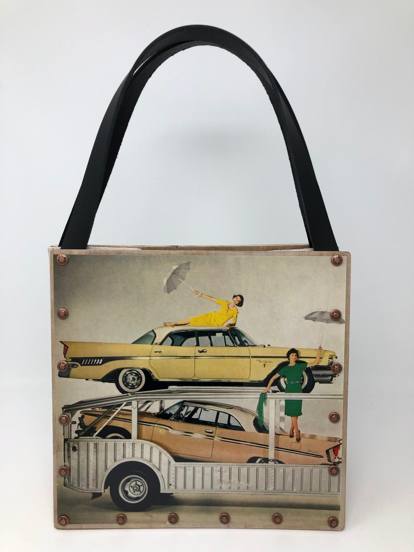 Vintage Graphics Handbag - Vogue February 1959 Chrysler Cars