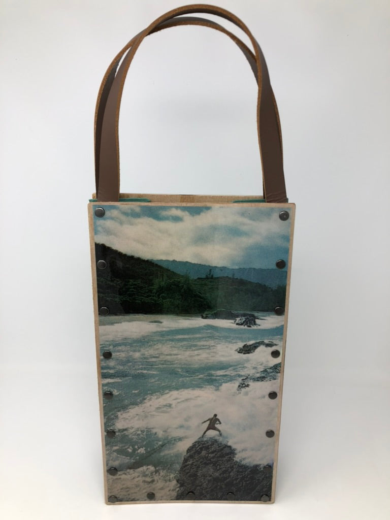KB Vintage Wine Tote - Beach Vibes Net Fishing in Hawaii 1960