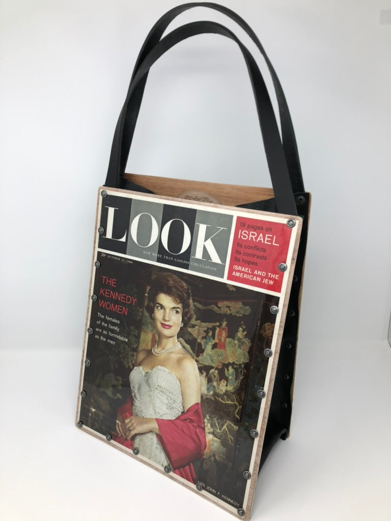 Vintage Graphics Tote Bag - Iconic Women Jackie Kennedy Look Magazine