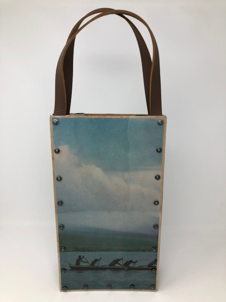 KB Vintage Wine Tote - Beach Vibes Hawaiian Outrigger 1960