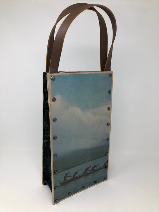 KB Vintage Wine Tote - Beach Vibes Hawaiian Outrigger 1960