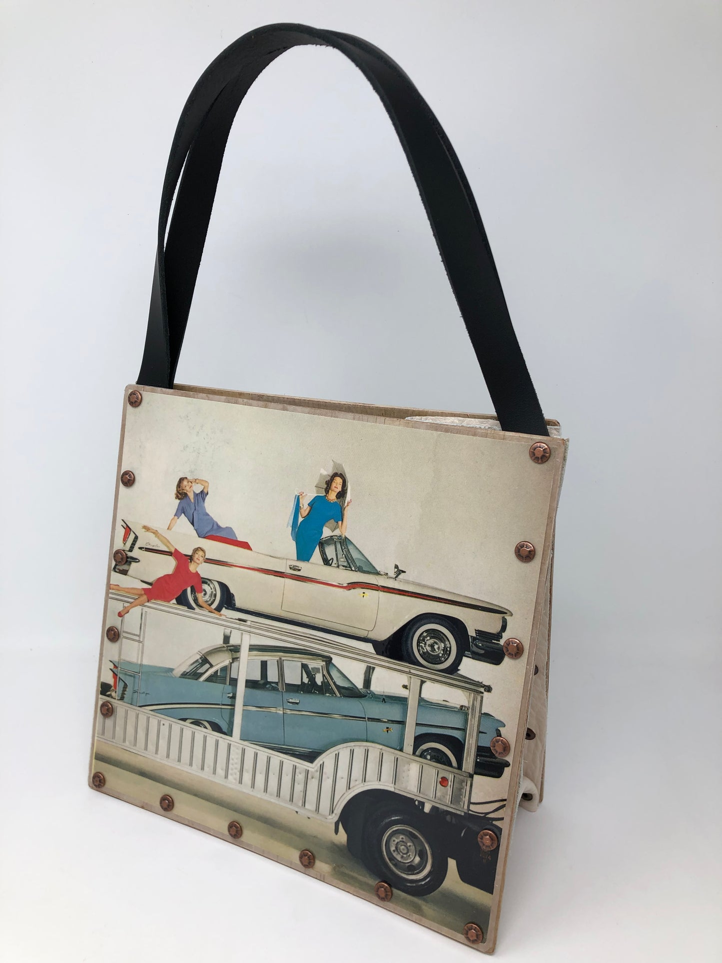 Vintage Graphics Handbag - Vogue February 1959 Chrysler Cars