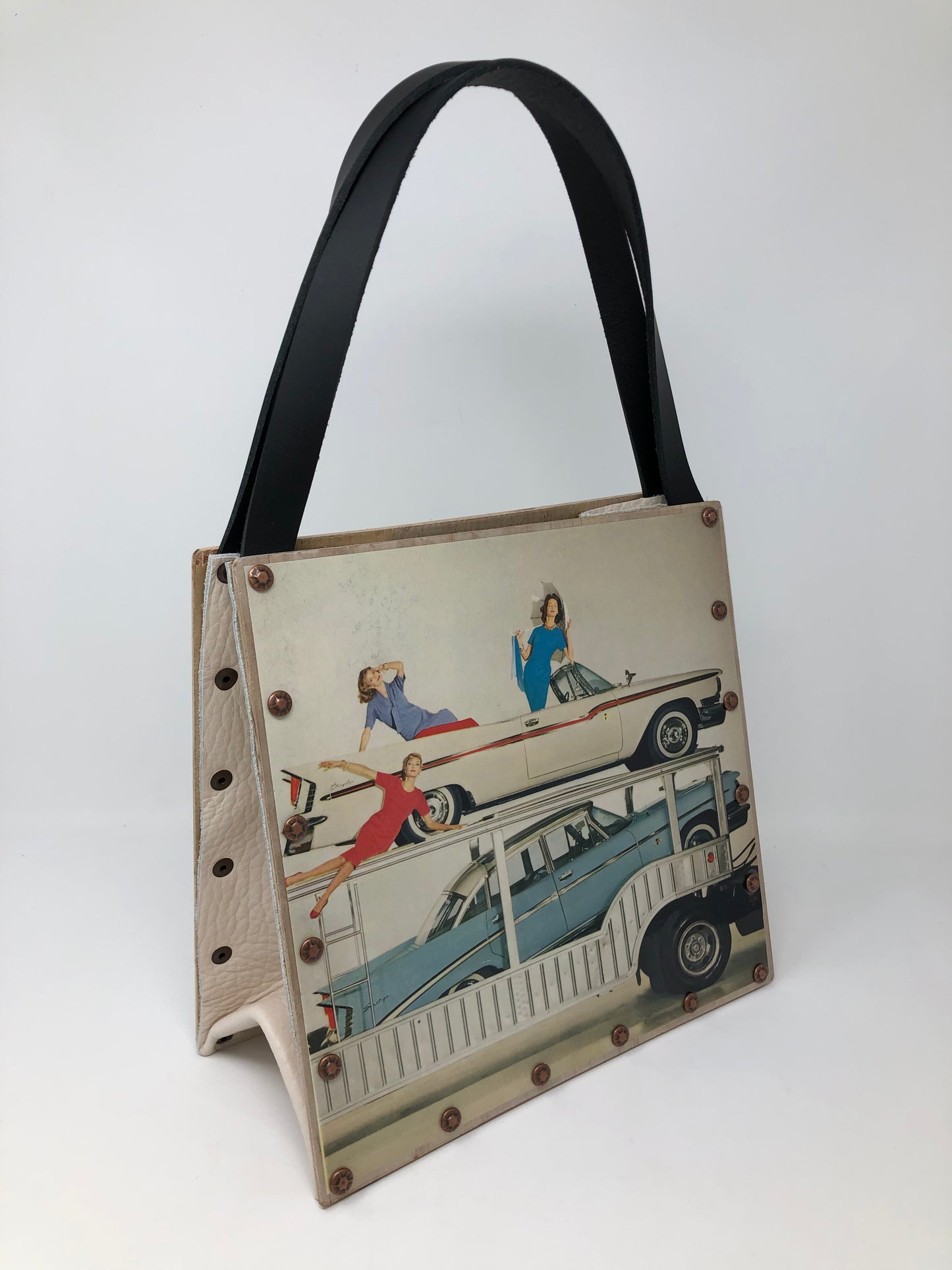 Vintage Graphics Handbag - Vogue February 1959 Chrysler Cars