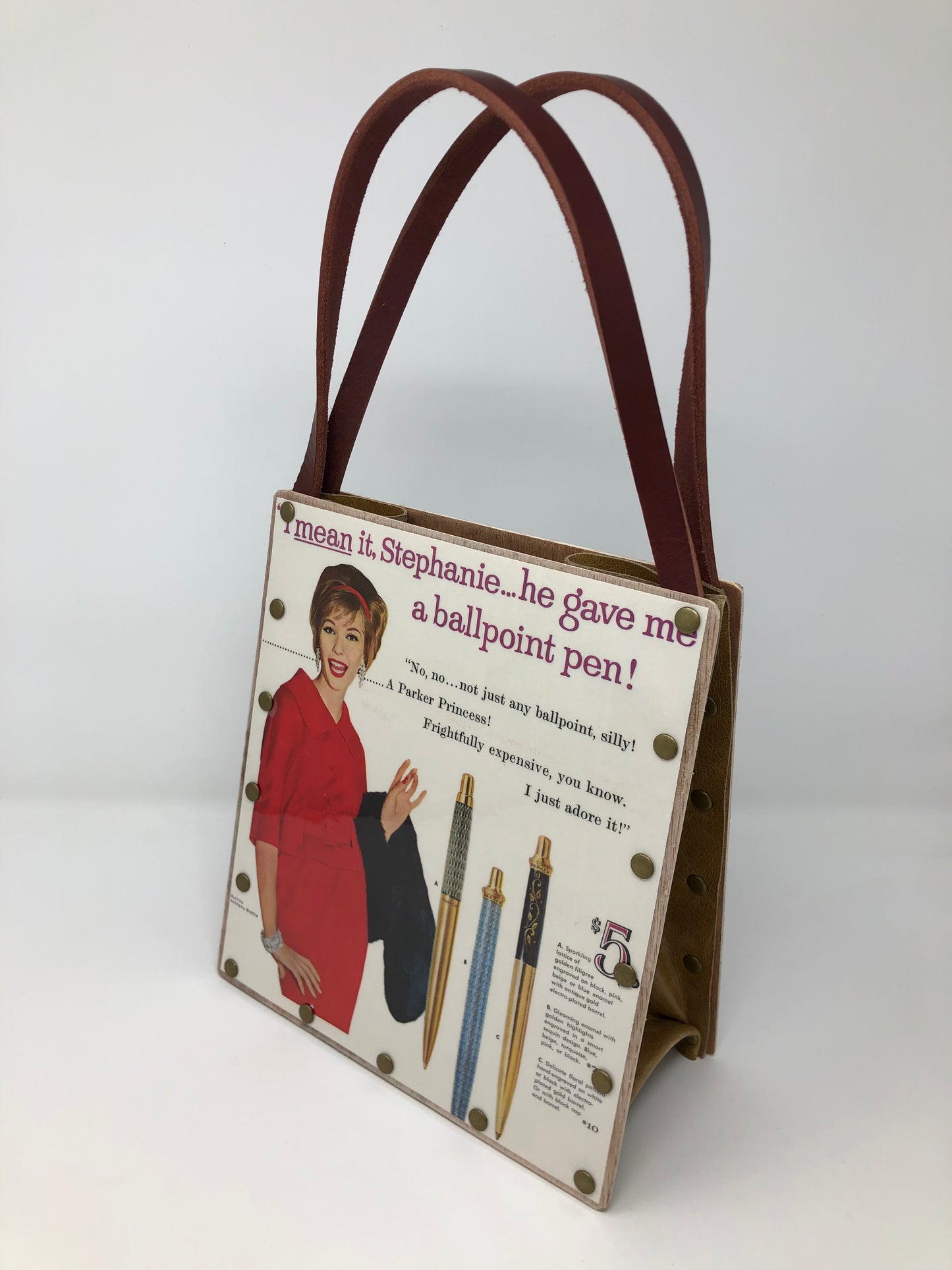 Vintage Graphics Handbag - Lady Sheaffer and Vintage Pen Ad from Vogue 1959
