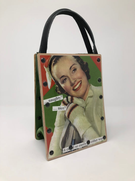 Vintage Modern Woman Handbag-Naughty or Nice?