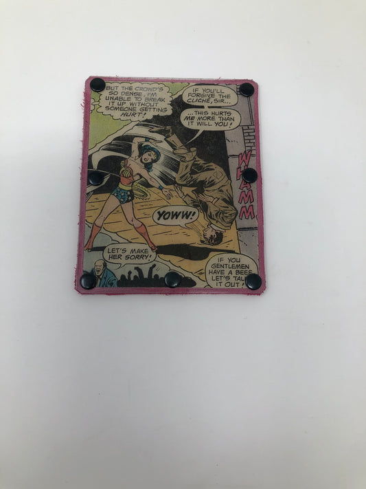 Vintage Comic Book Card Wallet -  Wonder Woman Whamm