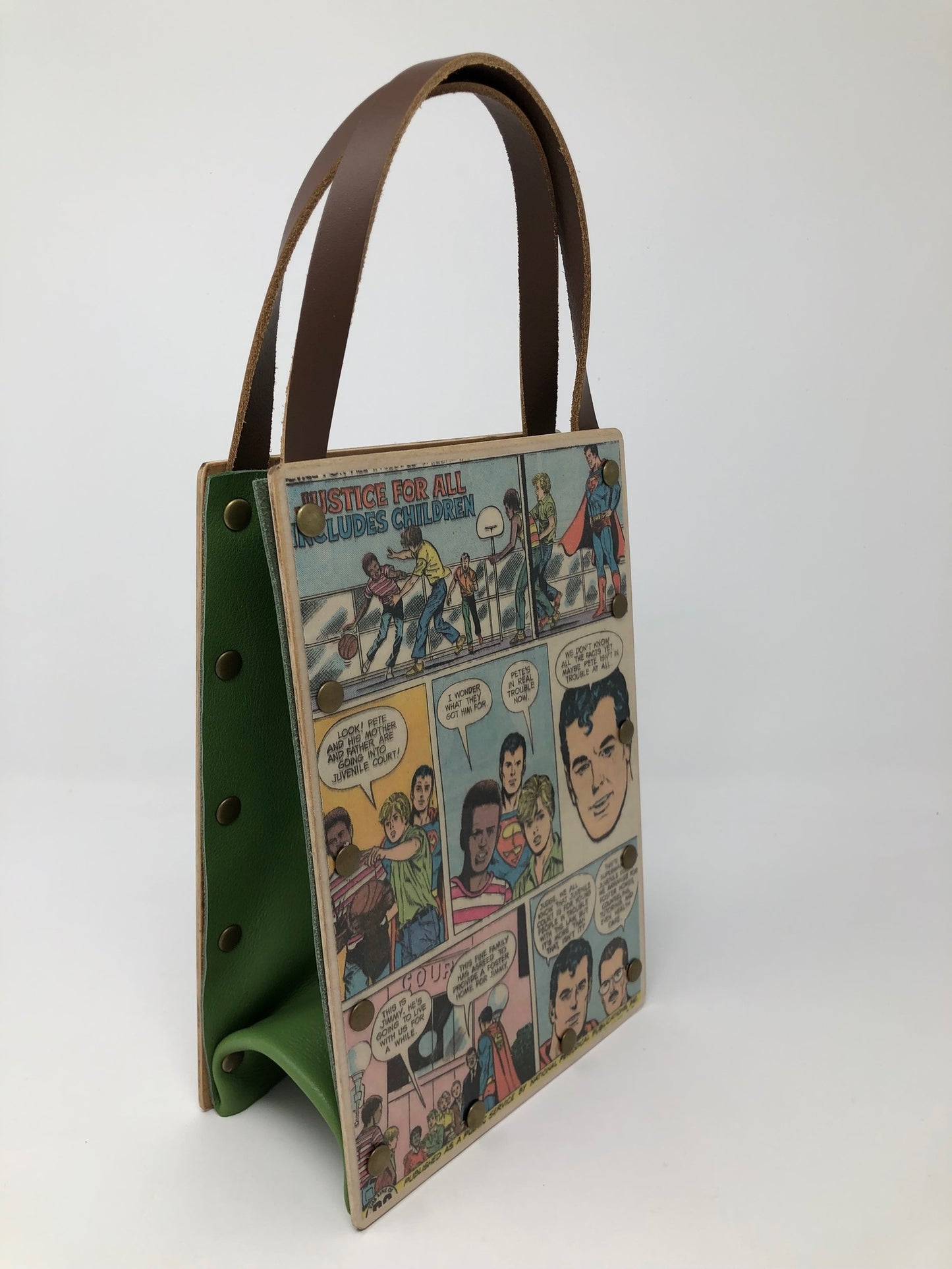 Vintage Wonder Woman Handbag - Justice League Heros Wonder Woman and Superman