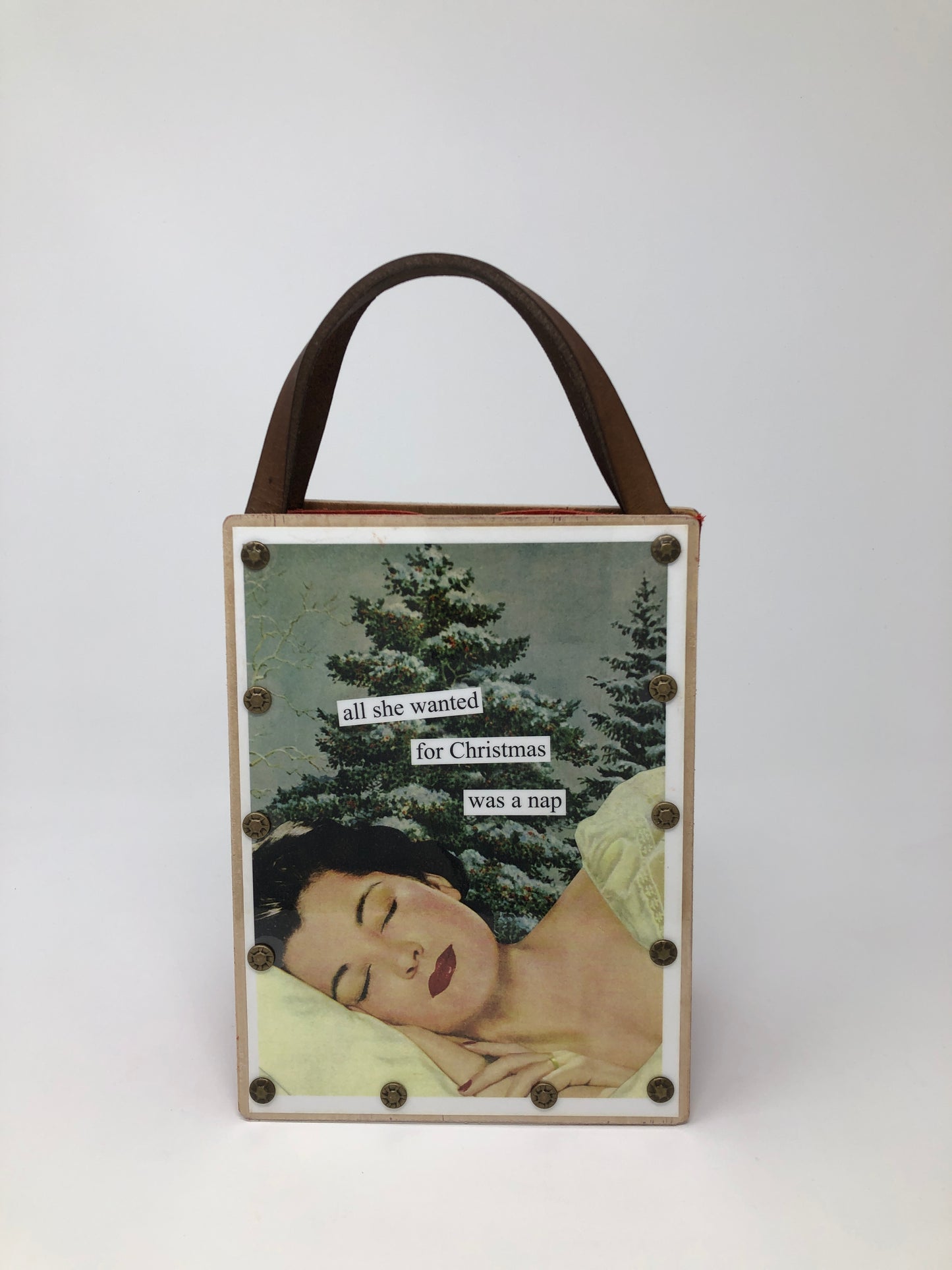 Vintage Modern Woman Handbag - Christmas Wishes