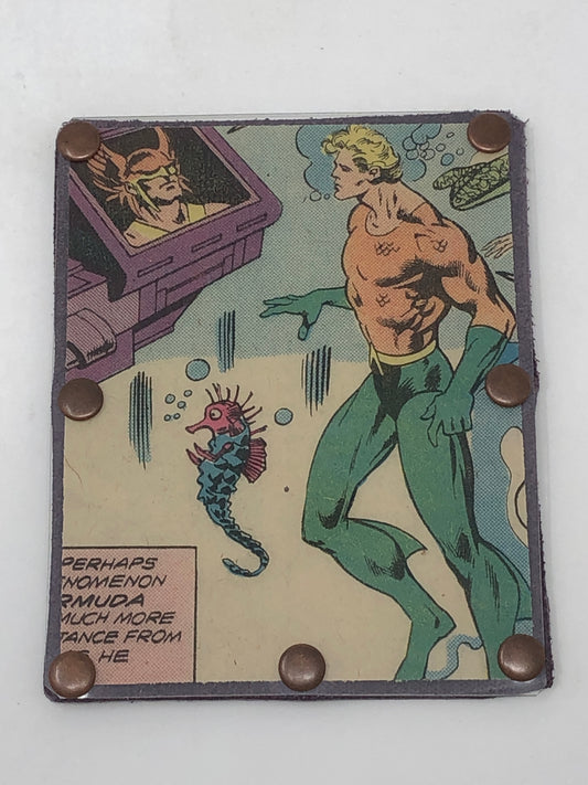 Vintage Comic Book Card Wallet -  Aquaman in his element
