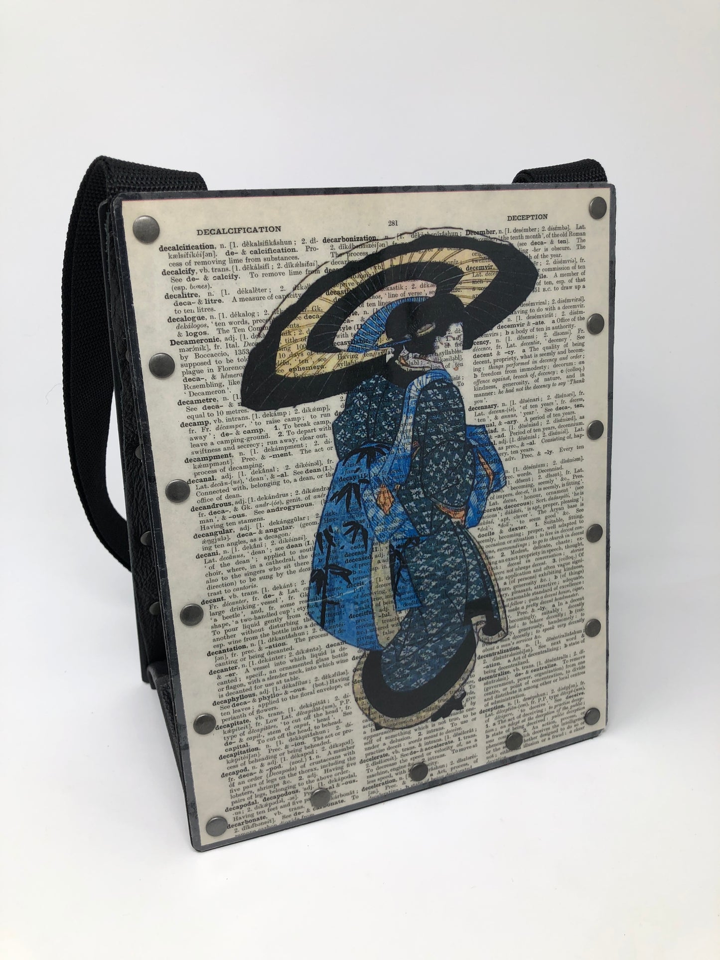 Vintage Graphics Dictionary Purse - Blue Geisha