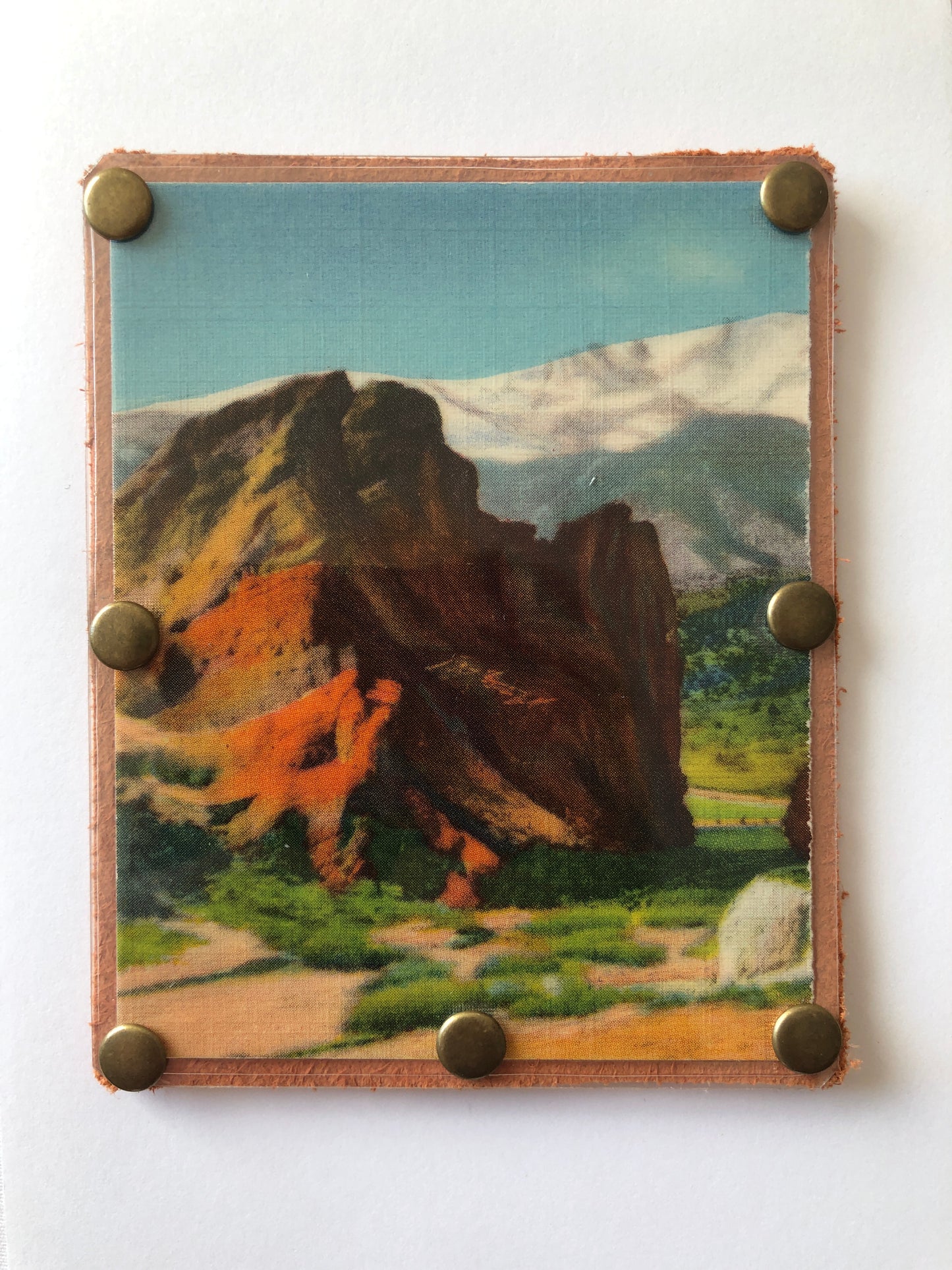 Vintage Graphics Card Wallet -  Western Snow Capped Mountains