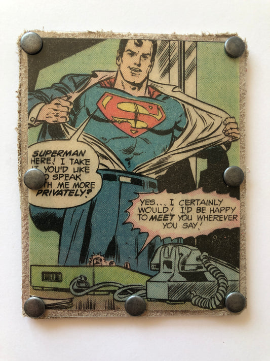 Vintage Comic Book Card Wallet -  Meeting with Superman