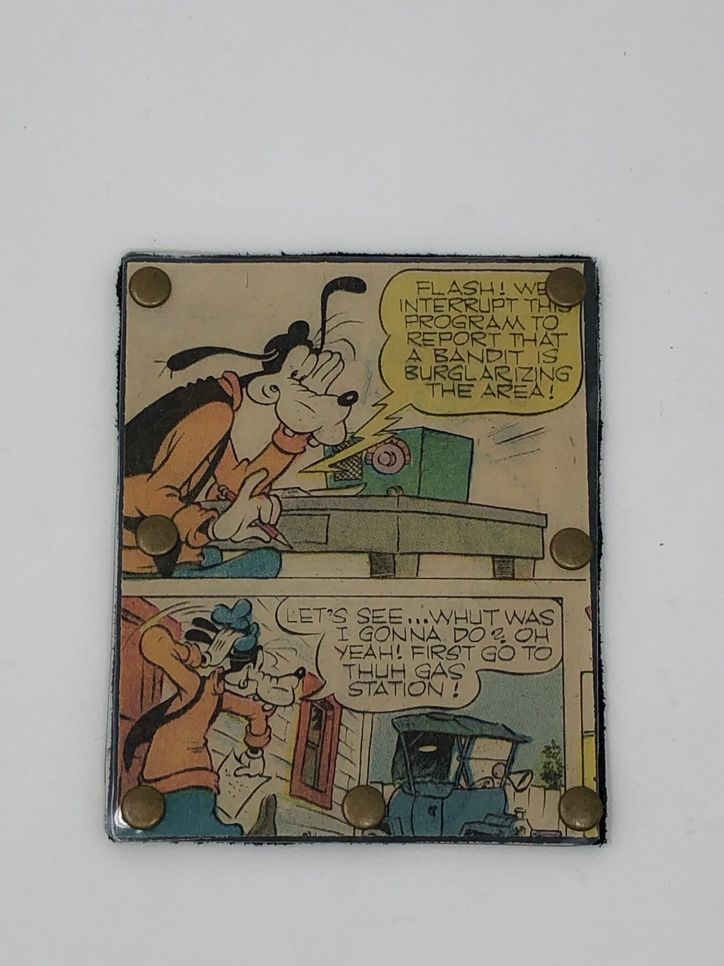 Vintage Comic Book Card Wallet -  Disney themed Goofy